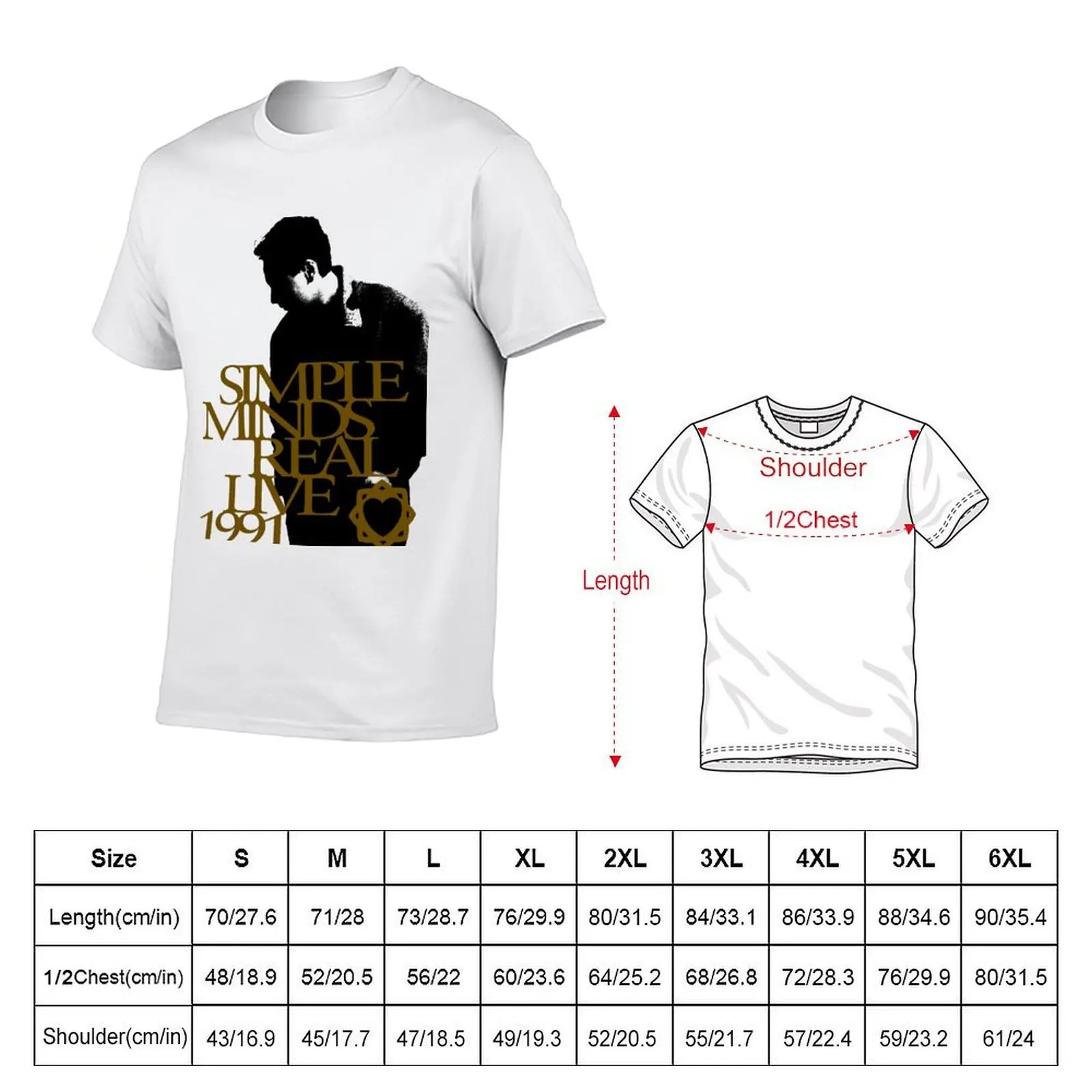 Simple Minds - Real Live 91 T-Shirt summer clothes shirts graphic mens big and tall t shirts