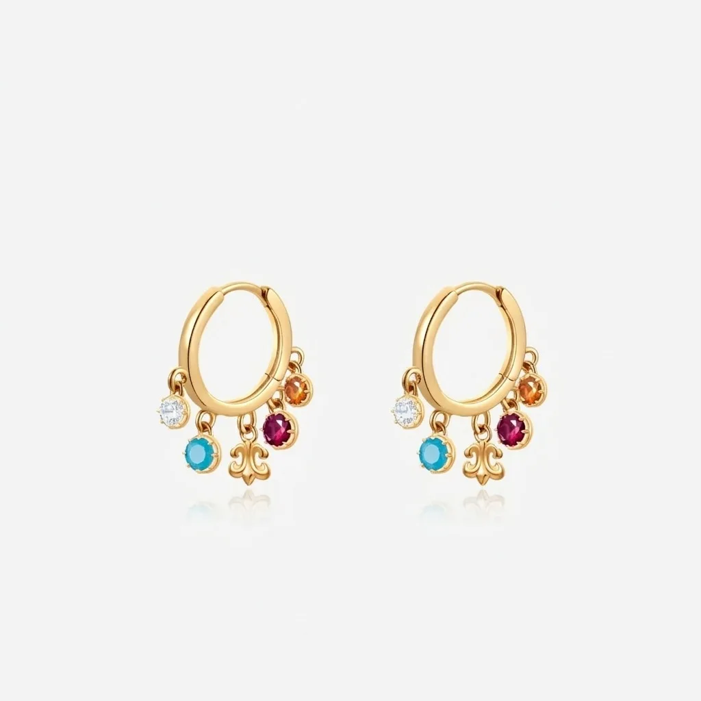 Iris Starry Light Luxury Temperament Versatile Gold Iris Necklace Dopamine Colorful Treasure Iris Earrings For Women view 6