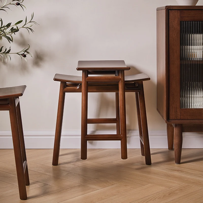 

Solid wood stool dining chair new Chinese home living room shoe change makeup