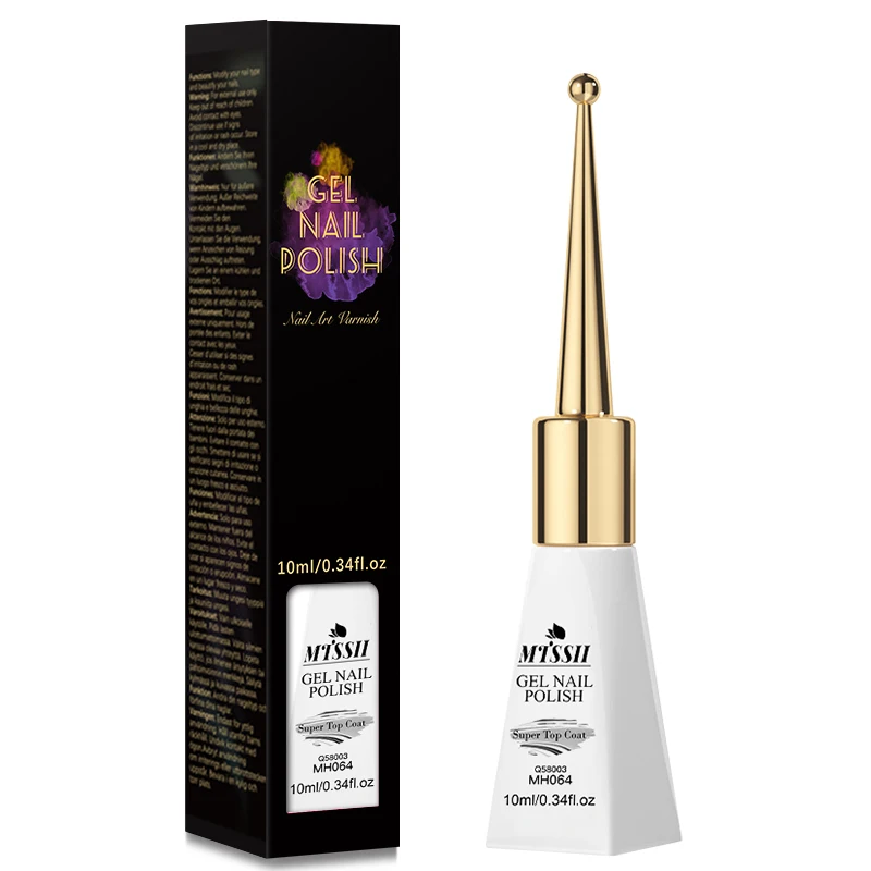 10ml ขวดแก้ว Super Top Coat ฐานเจลไม่มีเช็ด Matte Top Coat ยาวนาน UV Soak Off เจลผสมภาษาโปลิชคําฟังก์ชั่นเจล