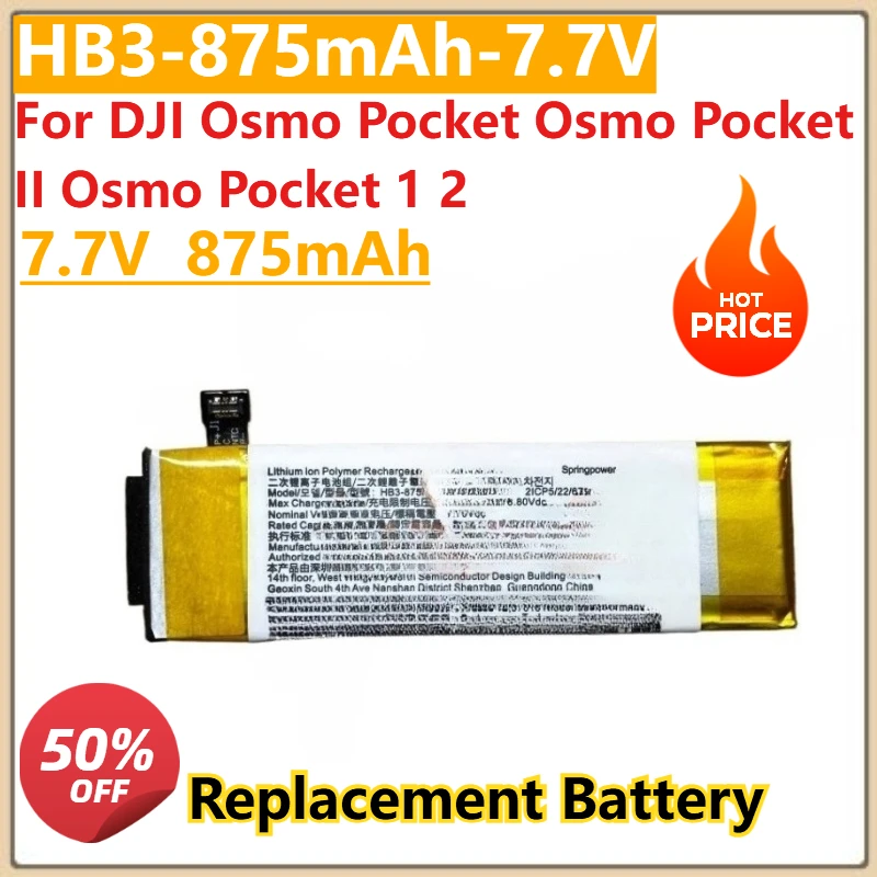 

High Quality Replacement Battery HB3 7.7V 875mAh For DJI Osmo Pocket Osmo Pocket II Osmo Pocket 1 2 Rechargeable Li-ion Battery