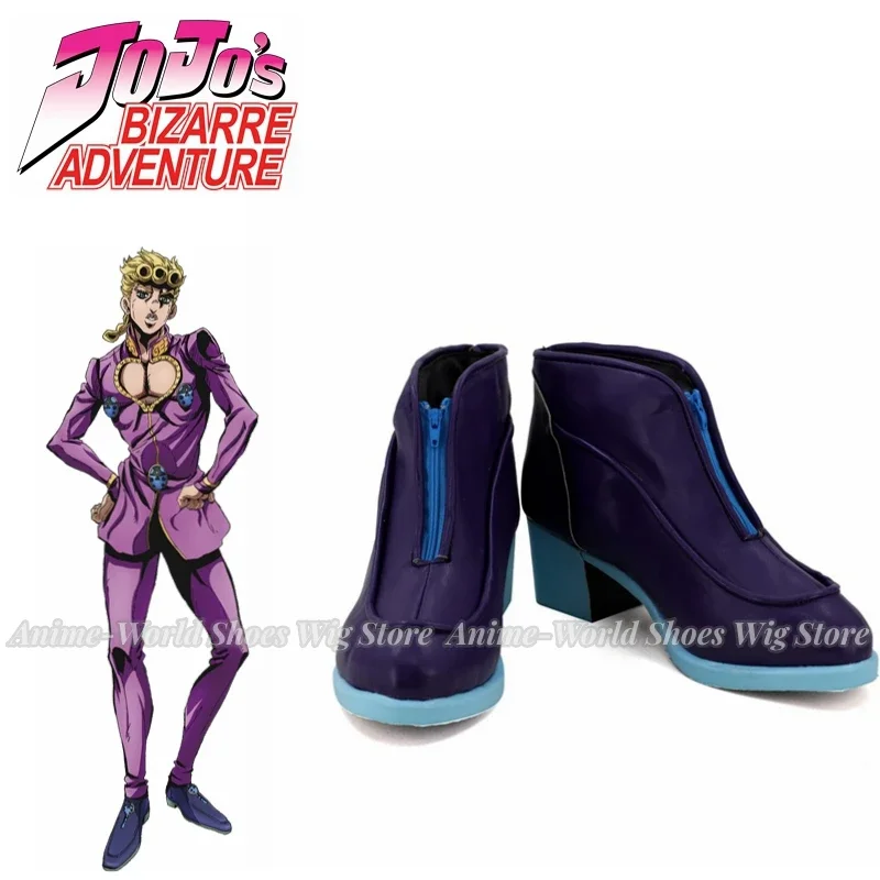 

Giorno Giovanna Purple Shoes Cosplay Golden Wind Giorno Giovanna Cosplay Boots Shoes Custom Made