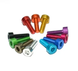 10pcs DIN912 Aluminum Cap Head Screw M3 M4 M5 M6*6/8/10/12/16/20/25 Colourful Aluminum Hex Socket Screw Bolt