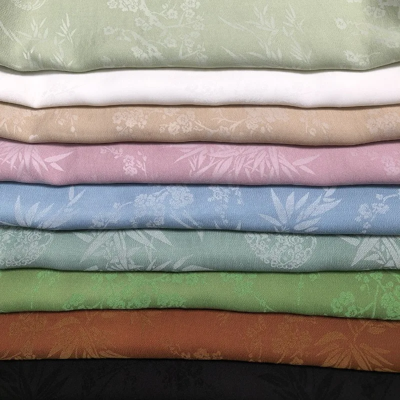 

Двухцветная сливовая орхидея, бамбуковая хризантема, жаккардовая ткань, весна-лето, новый китайский стиль, костюм Тан, дизайнерский материал одежды