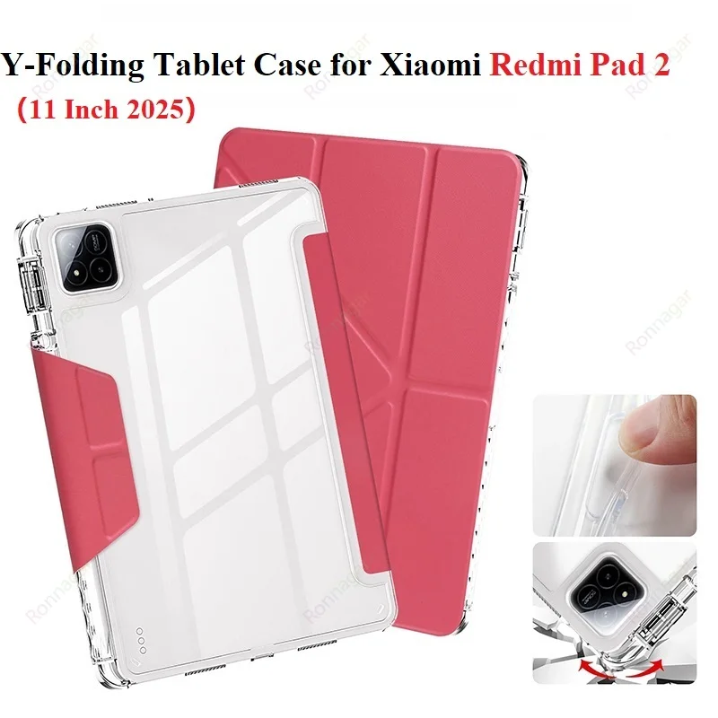 

Y-Folding Case for Redmi Pad 2 2025 11 Inch Auto Wake Stand Tablet Cover for Xiaomi pad 8/8 pro for xiaomi pad 7/7 pro 11.2 inch