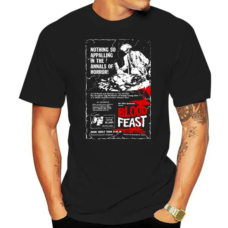 Blood Feast V1 Movie Poster 1963 T Shirt White Black Brick All Sizes S 4Xl