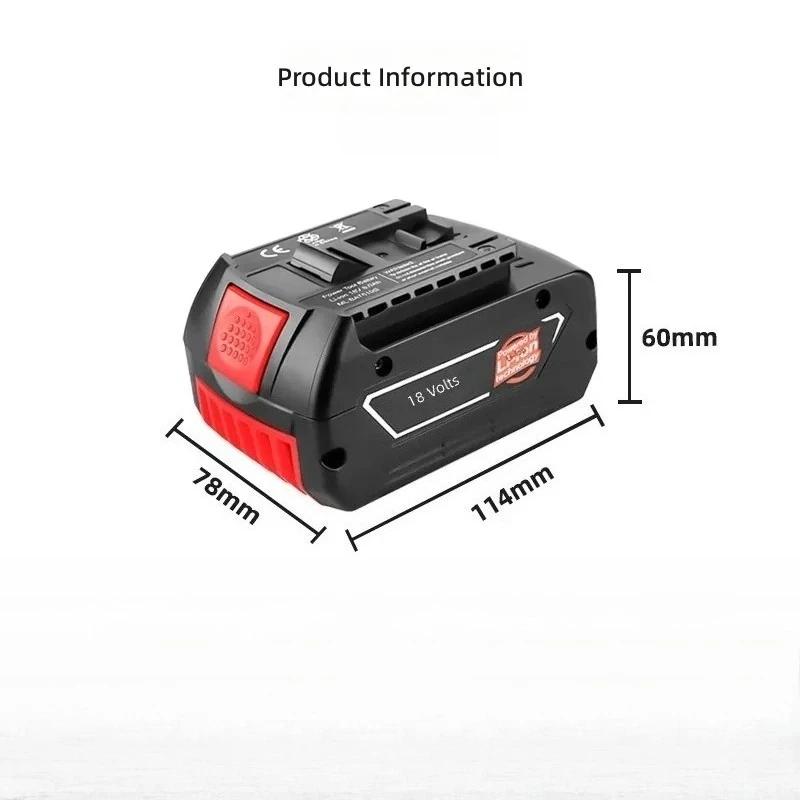18V 5.0Ah Replacement Battery for BOSCH BAT618 Cordless Drill Hammer Power Tools