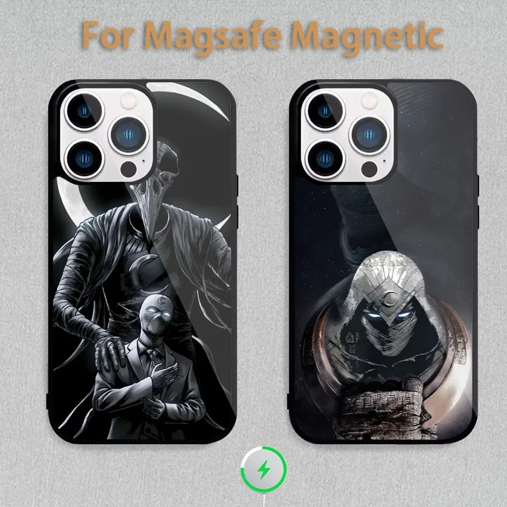 MINISO M-Marvel Moon Knight Phone Case For Magnetic Inductive Charging iPhone 11 12 13 14 15 Max Pro Mini Plus Shell