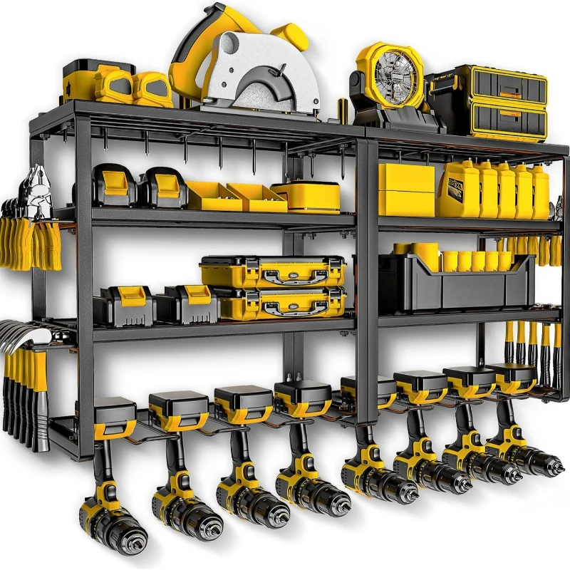 

Wall-mounted power tool storage rack