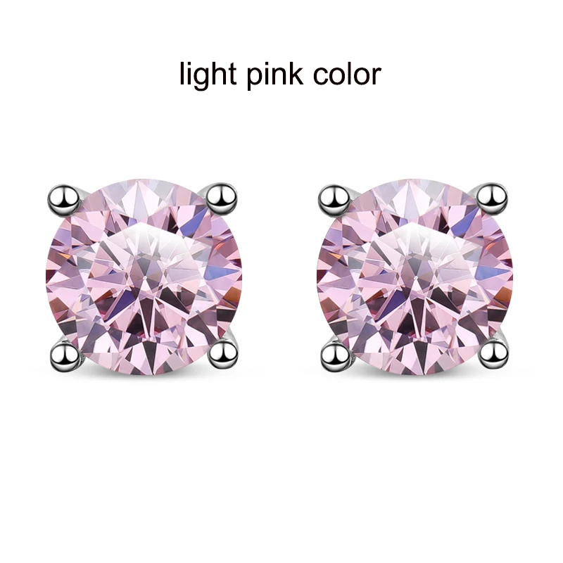 Smyoue 0,5–3 Karat rote Moissanit-Ohrstecker für Damen, luxuriöser Schmuck, S925-Sterlingsilber, platiniert, Party-Ohrstecker