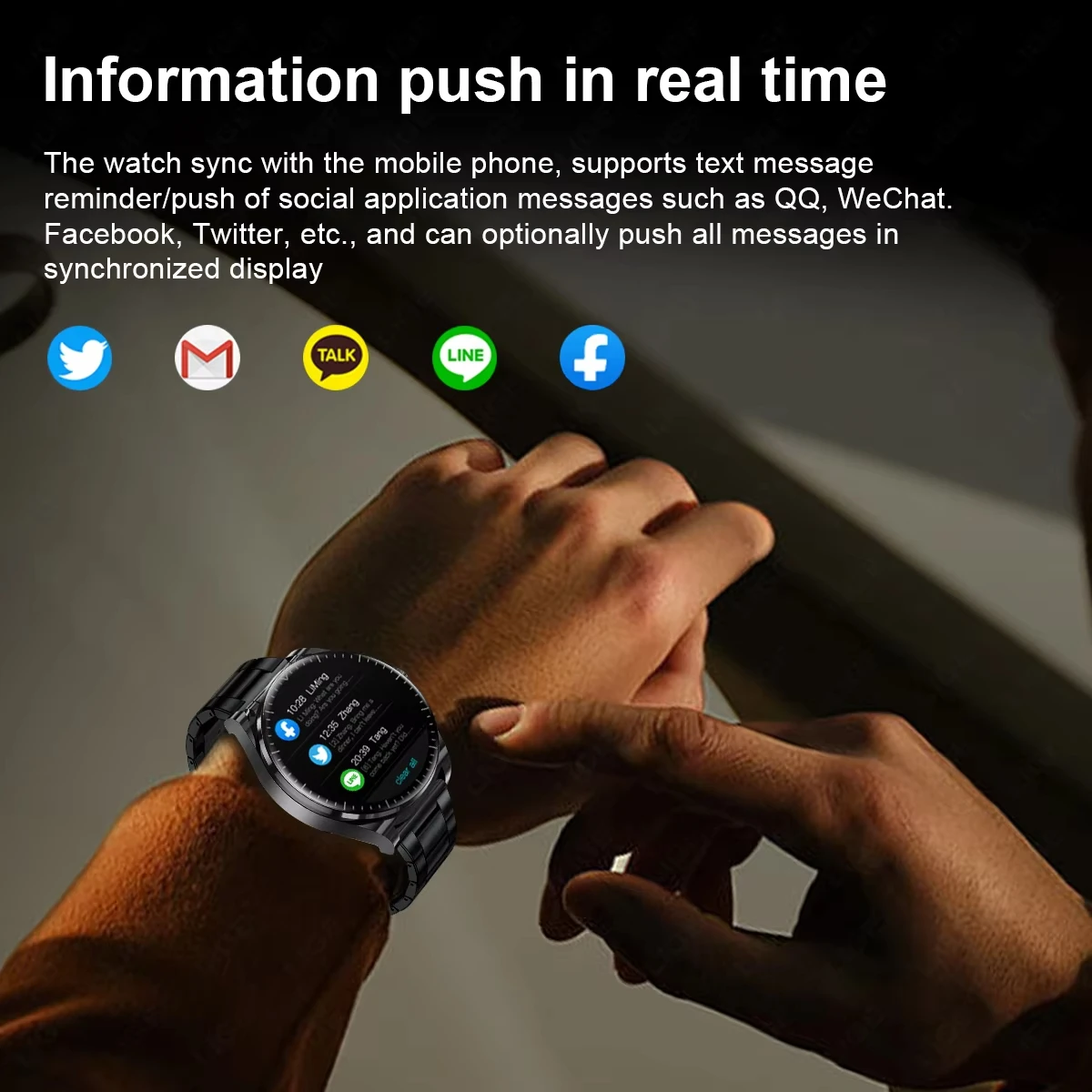 LIGE New TWS Headset Men Smart Watch NFC AMOLED HD Screen Wireless Call Watch Health Monitor Waterproof Outdoor Sport Smartwatch