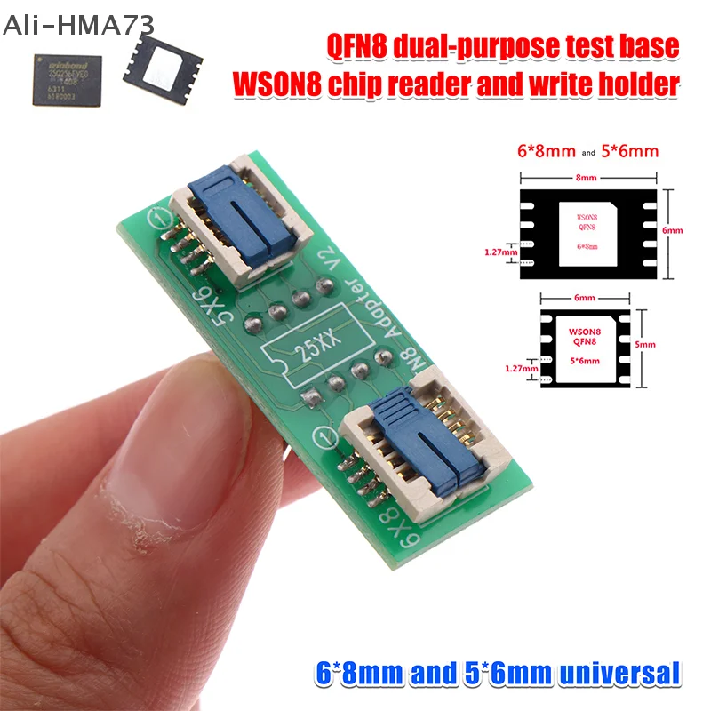 

QFN8/WSON8 Universal Two-in-one Socket / Adapter For Both 6*5MM And 8*6MM Chips SMT BIOS Flash Socket