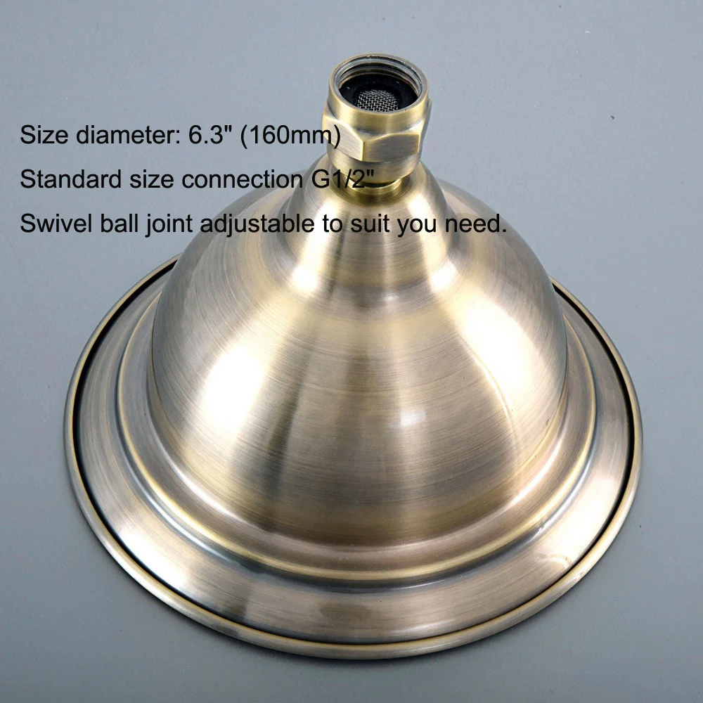 Antique Bronze Round Shape Rain Bath Rainfall Shower head / Bathroom Accessory (Standard 1/2