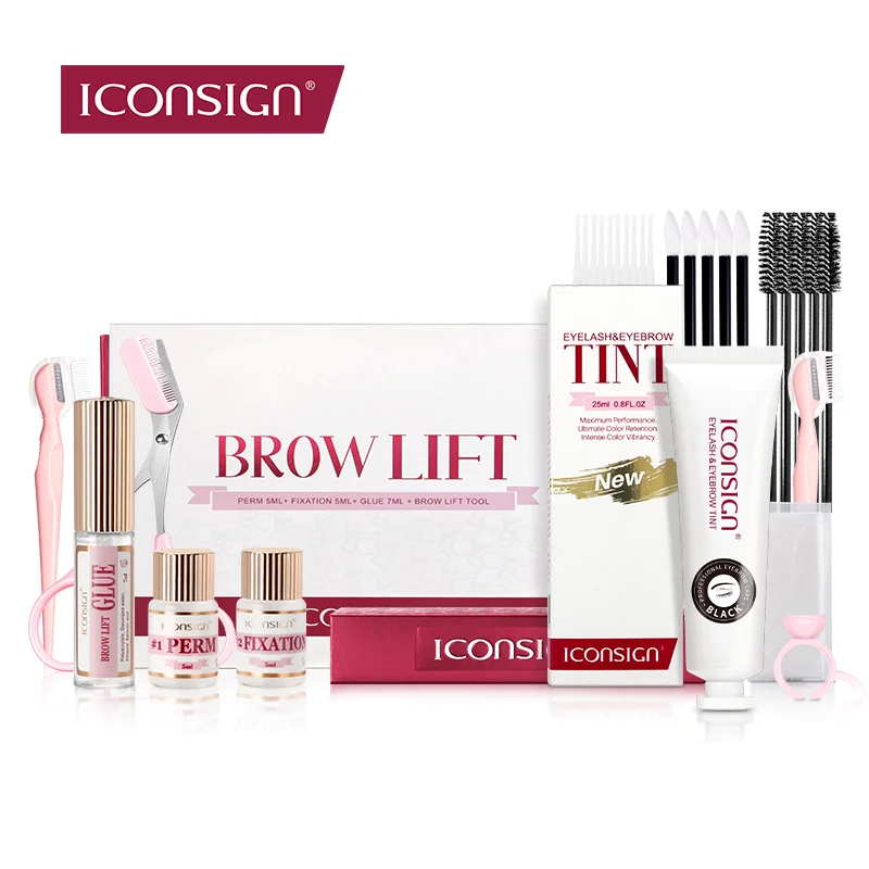 ICONSIGN-Brow Lift Kit e Cílios, Sobrancelha Dye Tint Combo, Sobrancelha Perm, Sobrancelha Dye, Creme De Tatuagem, Ferramentas De Maquiagem Dos