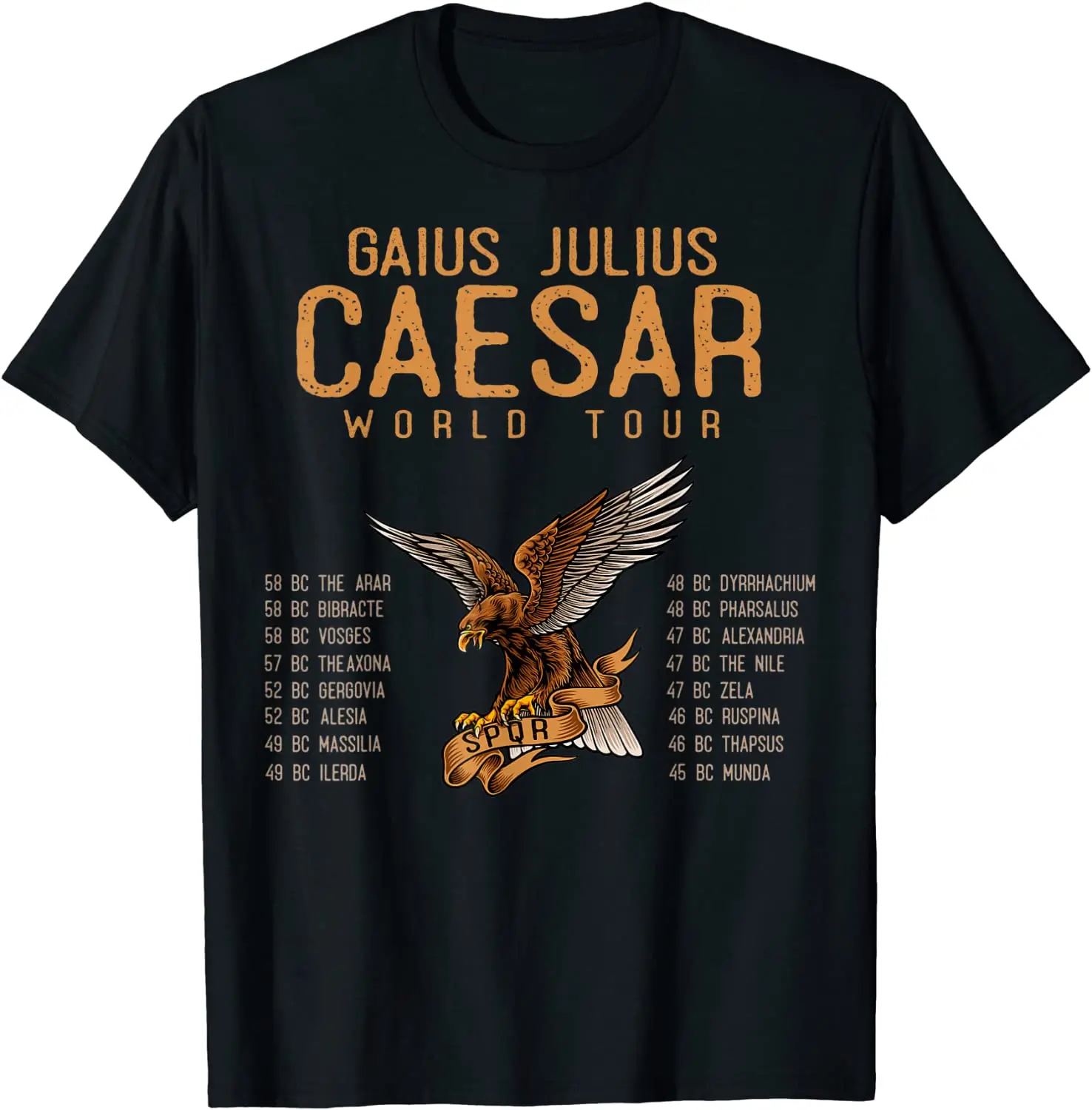 SPQR, Ancient Rome Julius Caesar World Tour, Roman History T-Shirt Short Sleeve Casual Cotton O-Neck Summer Tees