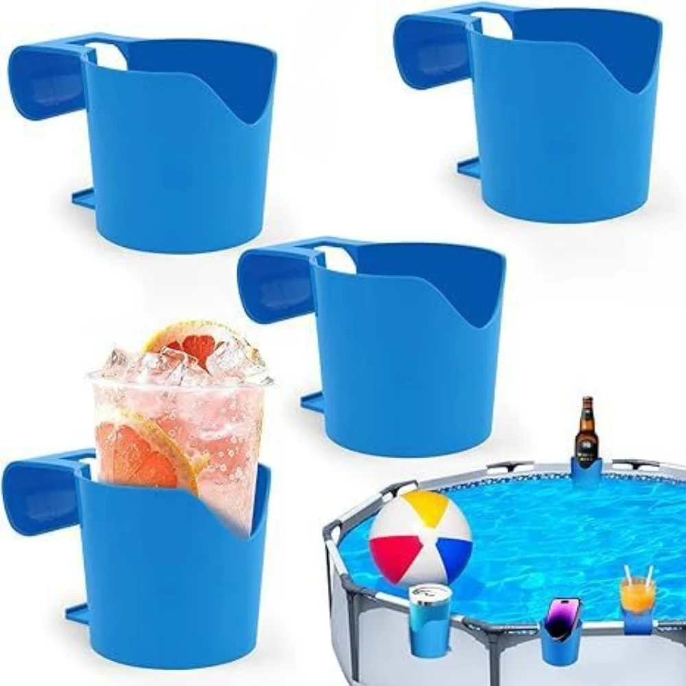 

Poolside Cup Holder Heavy Duty Poolside Cup Holder Hanging Organizer with Strong Grip for Hot Tub Beach Patio Swimming Pool