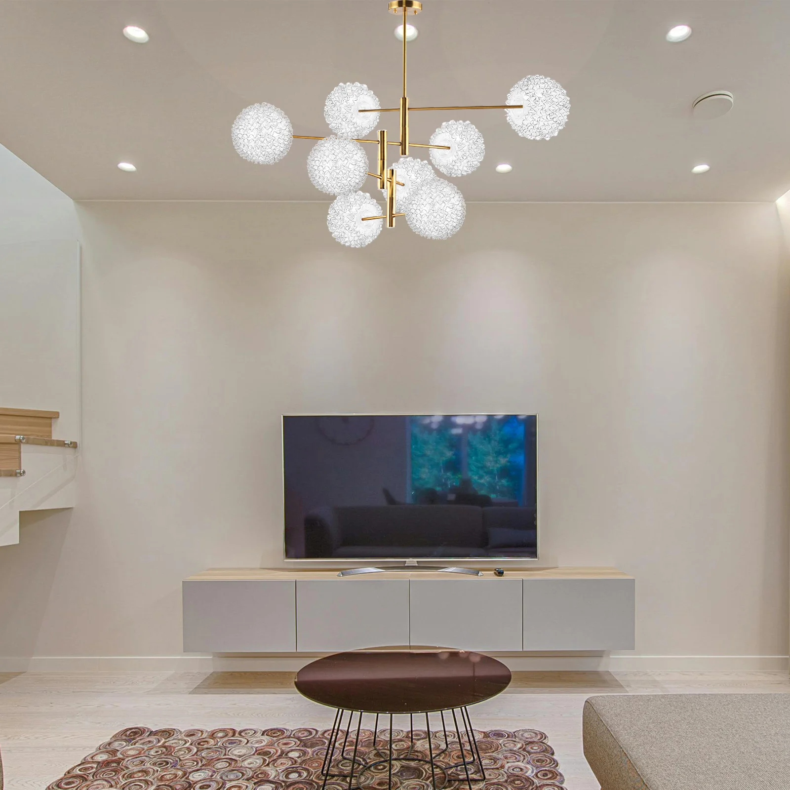 

Globe Glass Lamp Shade Aluminum Wire Lampshade Cover Decorative Glass Shade Pendant Ceiling Chandelier Lamp Replacement