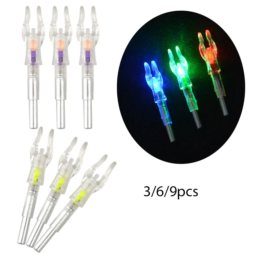 

3/6/9pcs Archery Arrow Nock LED Lighted Arrow Tails for ID 4.2mm Arrow Shafts Recurve Compound Recurve Bow Hunting Accessories