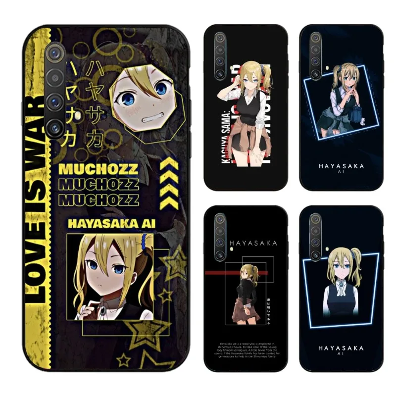 Love is War Hayasaka Cell Phone Case for OPPO Find X5 X3 X2 A93 Reno 8 7 Pro A74 A72 A53 Black Soft Phone Cover Funda