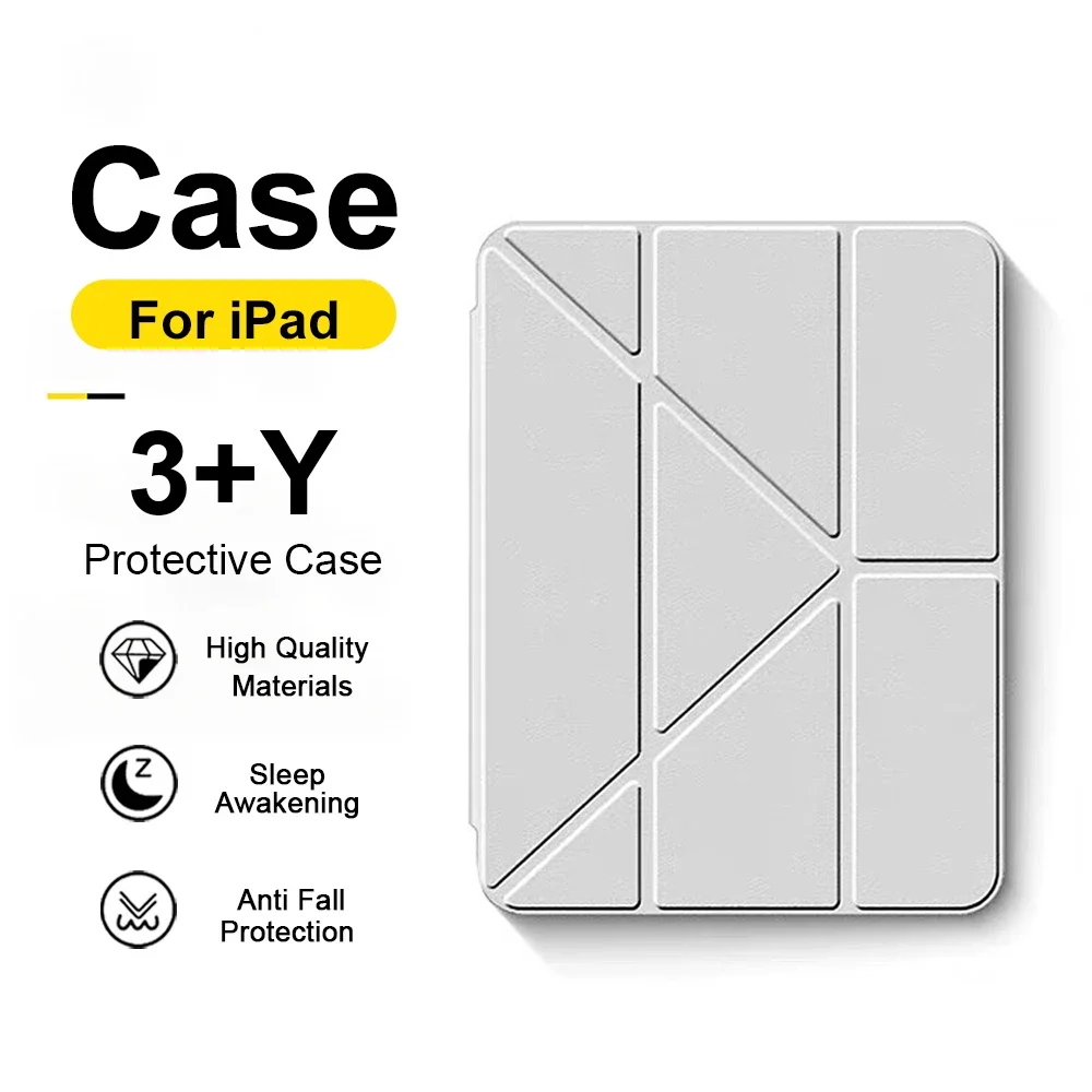 2026 NEW Case for IPad A19 12th A16 11th 10.9 Pro 13 12.9 Air 8 11 M3 M2 5 4 3 Mini 7 6 8th 9th 10th Y-Fold Smart Protect Cover