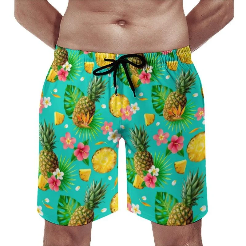 Pantalones cortos de playa Harajuku para hombre y niño, Shorts con estampado 3D de fruta Tropical y piña, a la moda, divertidos para nadar, novedad de verano