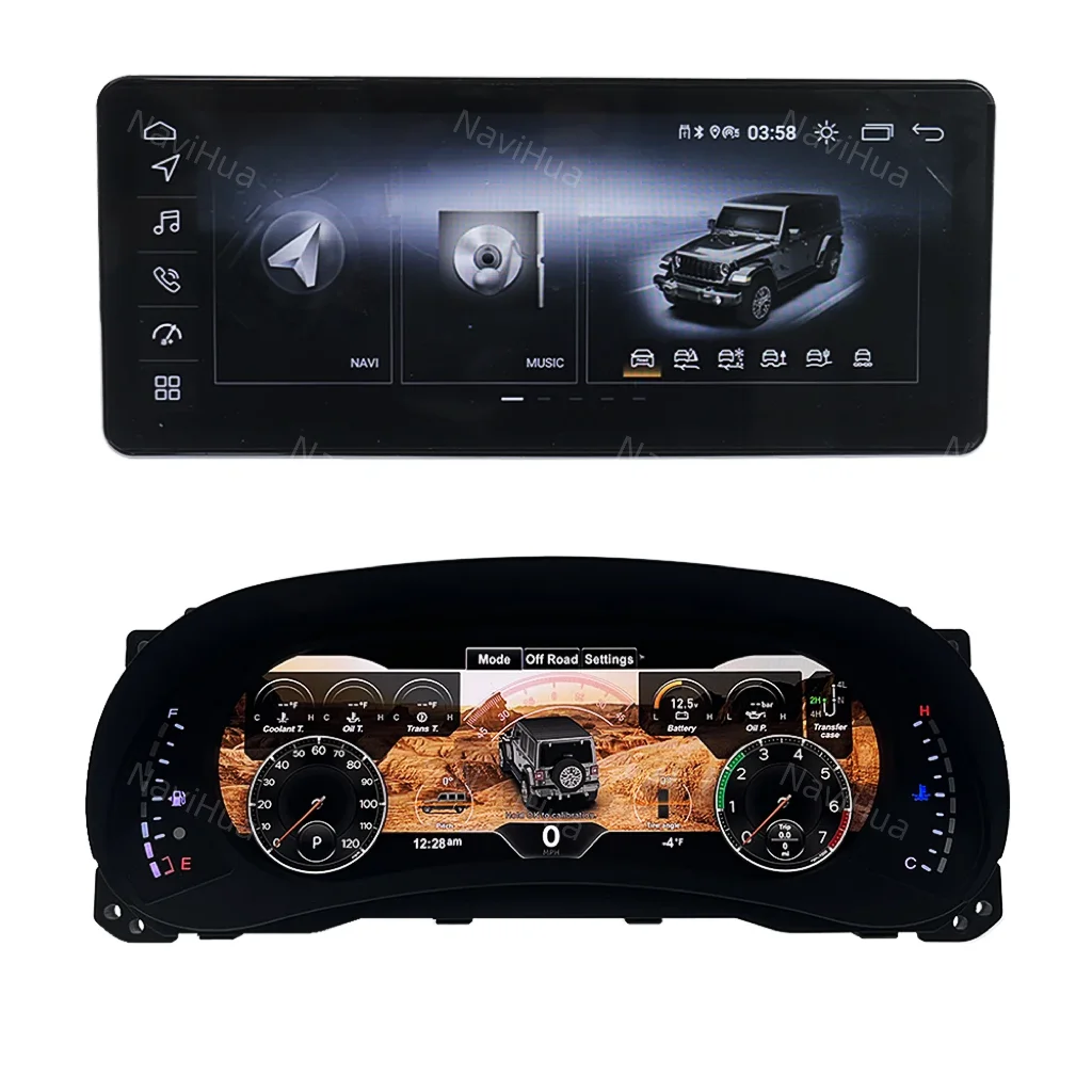 For Jeep Wrangler JK 2016 Car Digital Cluster LCD Dashboard Speedometer Virtual Cockpit Monitor Android Car Radio New Upgrade