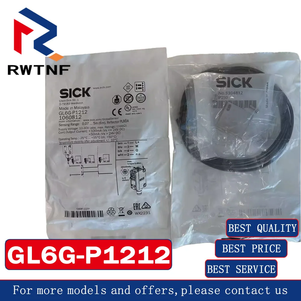 

Совершенно новый оригинальный GL6G-P1212 SICK диффузный фотоэлектрический датчик с подавлением фона, 100% оригинальный складской запас