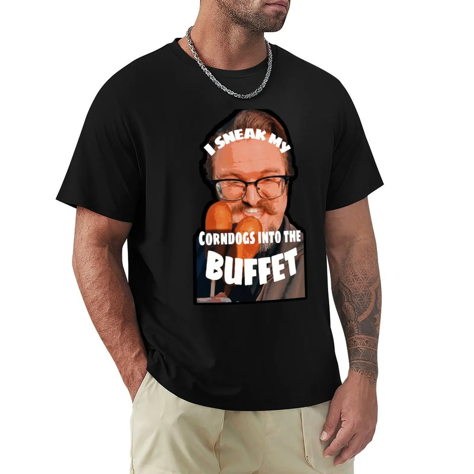 Sneaking Corndogs into the Buffet T-Shirt Work Casual Loose Fit T-Shirt