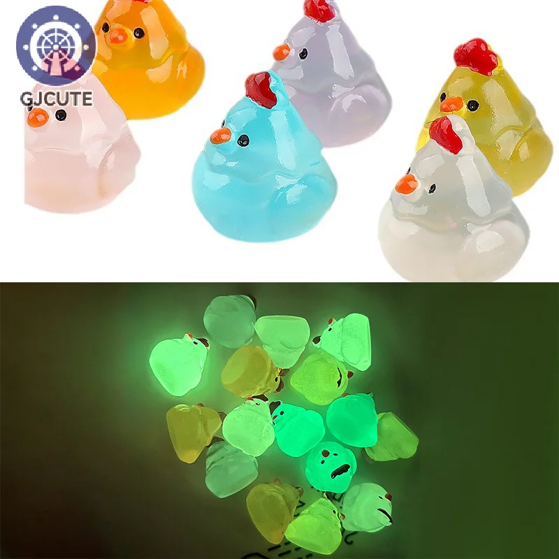 

2Pcs Luminous Resin Chick Micro Landscape Desktop Decor Cartoon DIY Accessories Dollhouse Home Fairy Garden Decor