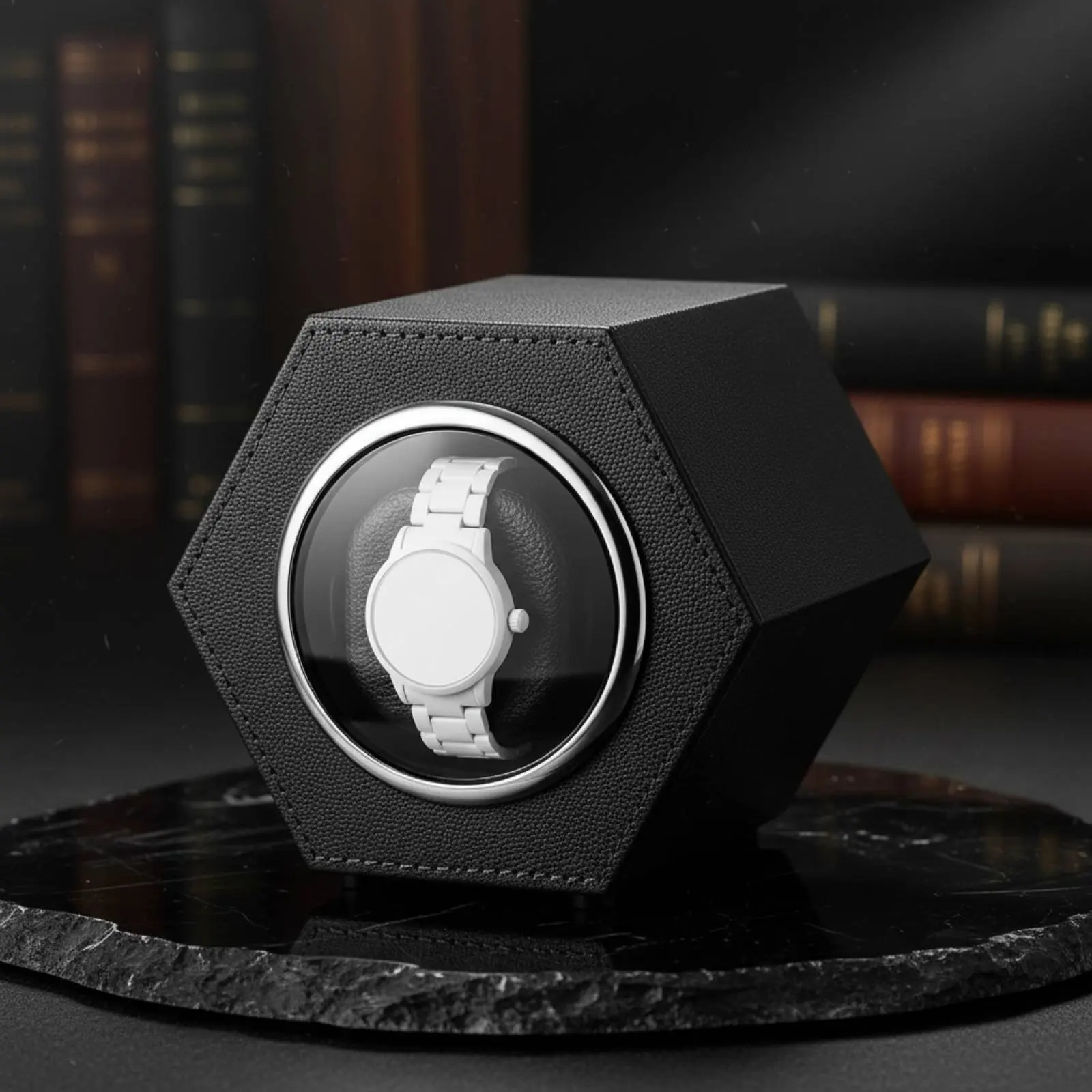 

Single Watch Winder Two Rotation Modes Single Watch Winder Box Stackable Design Type-C-C Powered for Bedroom, Office