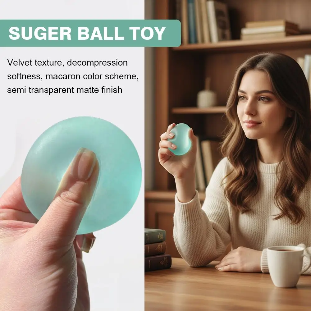 Cute Translucent Coconut Oil Squeeze Ball Slow Rising Stress Relief Toy Soft Fidget Sensory Toy for Kids Adults Aesthetic