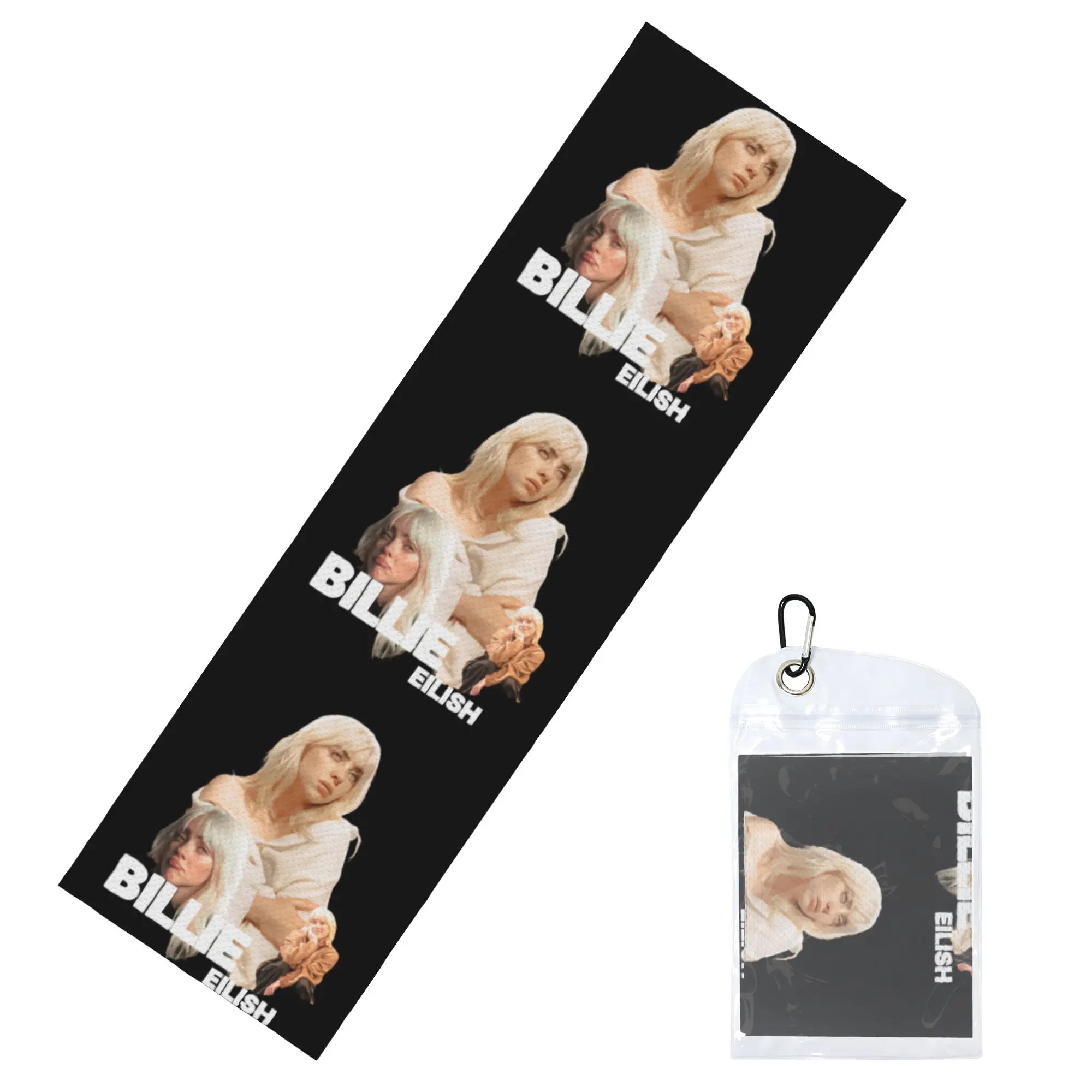 Cold Exercise Towel Singer Music Billies Eilishs Beach Sports Yoga Swimming Camping Towel Refreshing Sports Scarf Face Towels