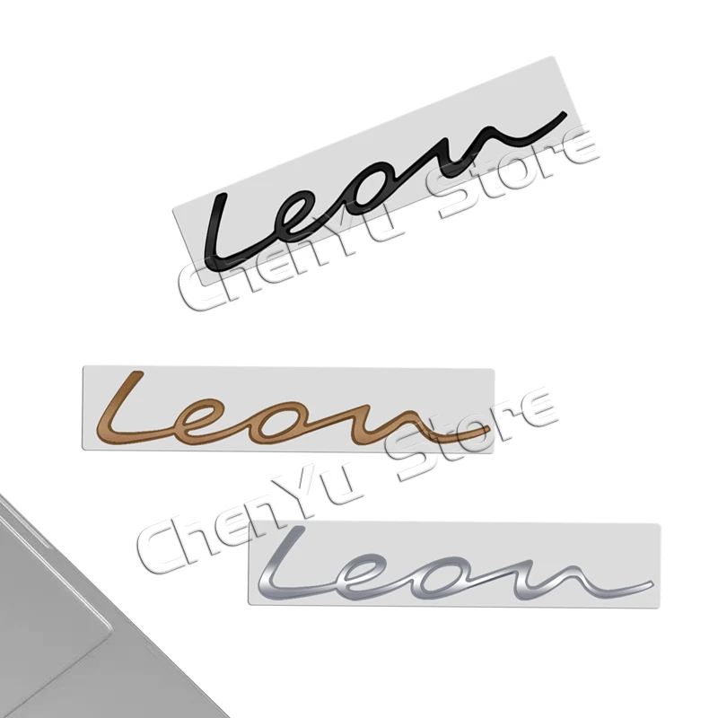 For New Leon Letter Emblem MK2 MK3 MK4 MK5 MK6 3D Decals Sticker Rear Trunk Badge Logo Copper Color Metal Accessories