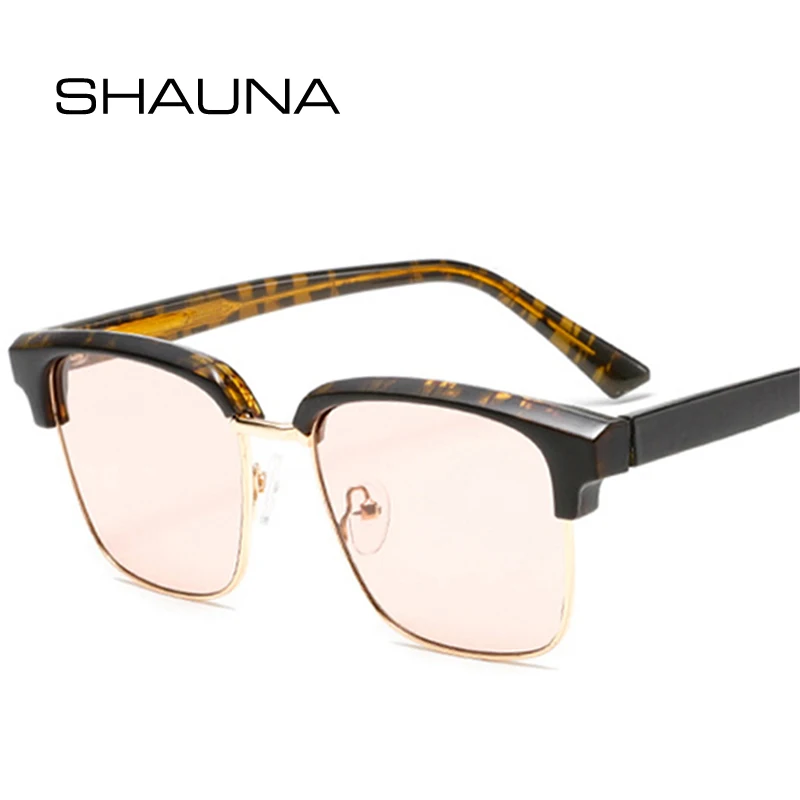 

SHAUNA Retro Square Semi-Metal Sunglasses Women Gradient Shades UV400