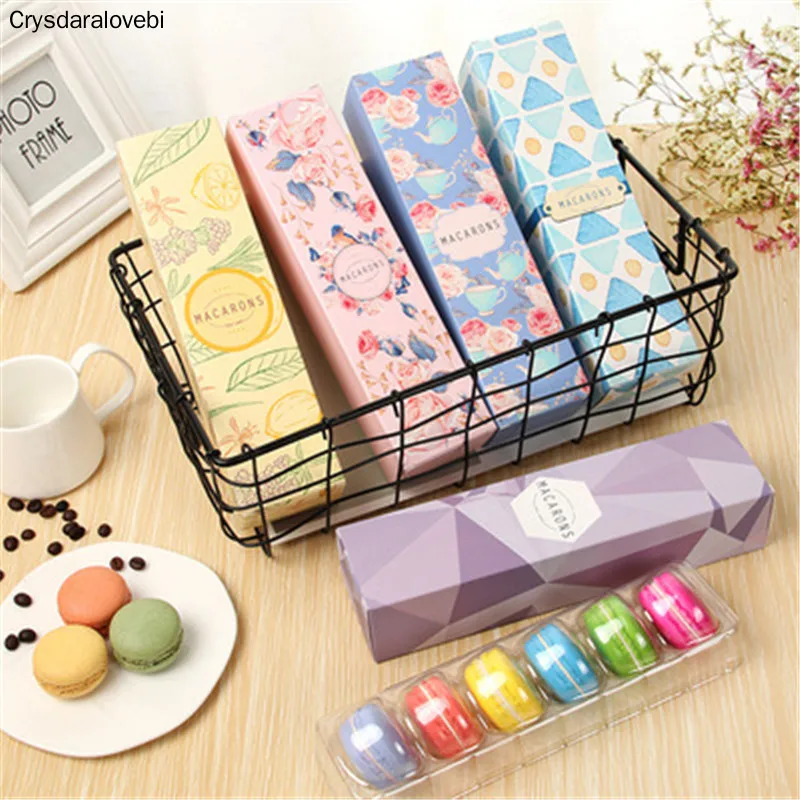 

20Pcs Color Macaron Gift Box Transparent Skin Packing Cookie Chocolate Candy Boxes Xmas NewYear Wedding Party Dessert Shop Decor