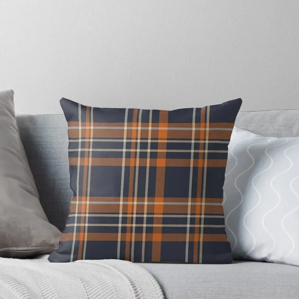 

Blue, Tan and Orange Plaid Pattern Throw Pillow luxury decor Cushions Home Decor Pillowcases Cushion Covers Sofa pillow