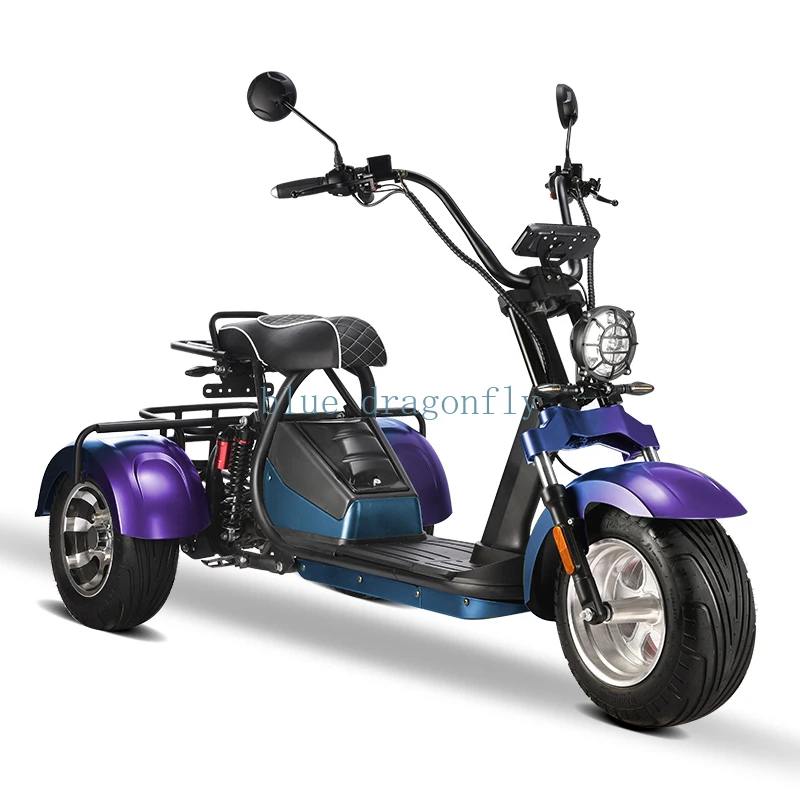 new EEC 2000W electric tricycles 3 wheel electric scooter citycoco trike adult 60v 40AH big battery long drive range