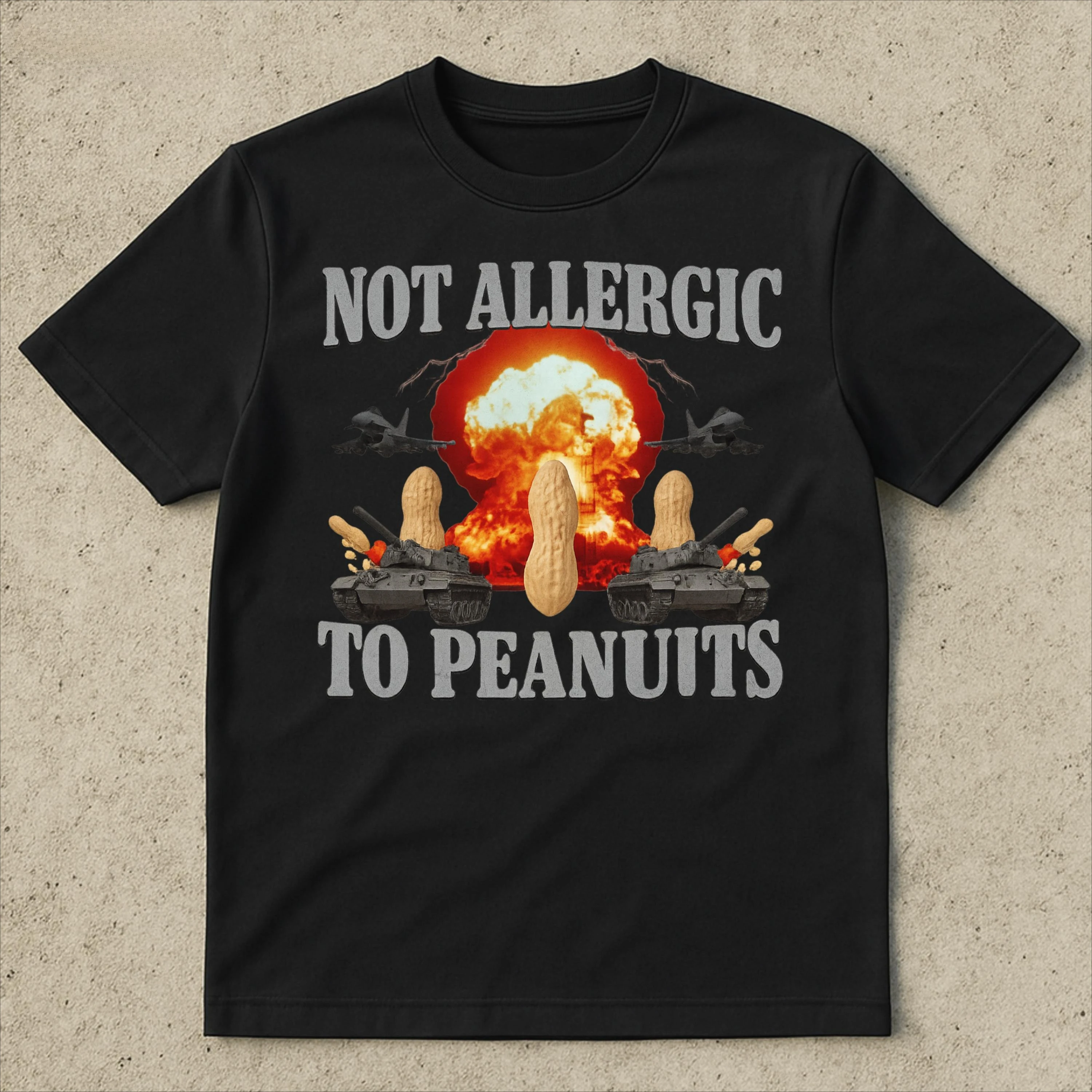 

Not Allergic To Peanuts Funny Meme T-Shirt Men's and Women's Fashion Short Sleeve Cotton Tees Summer Shirt Y2k Tops Men Clothing