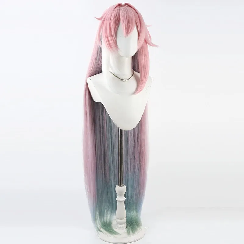 أنيمي سيرين شعر مستعار تأثيري لعبة هونكاي ستار السكك الحديدية الوردي طويل خصلات الشعر المستعار للنساء الفتيات أمفوريوس Aedes Elysiae حفلة الهالوين
