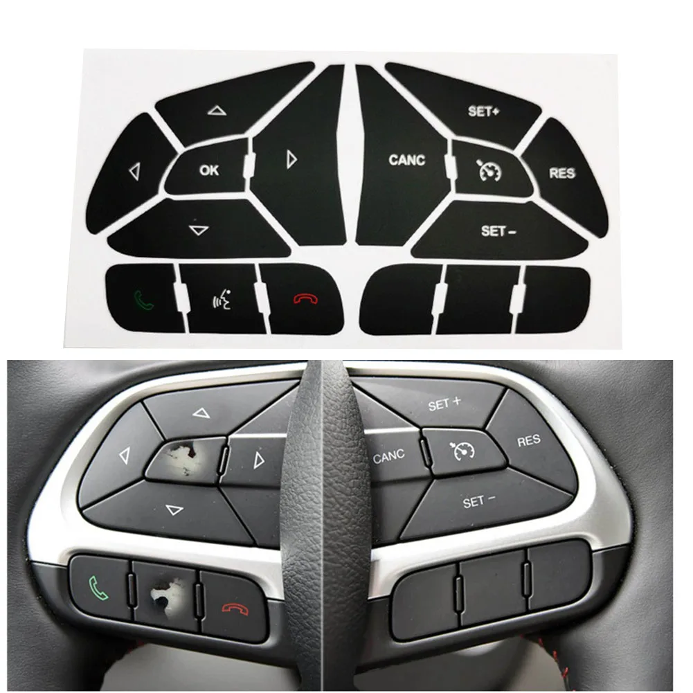 For jeep For Renegade 1323 and For Compass 17 21 Steering Wheel Button Repair Decal Sticker for Dashboard Control Buttons