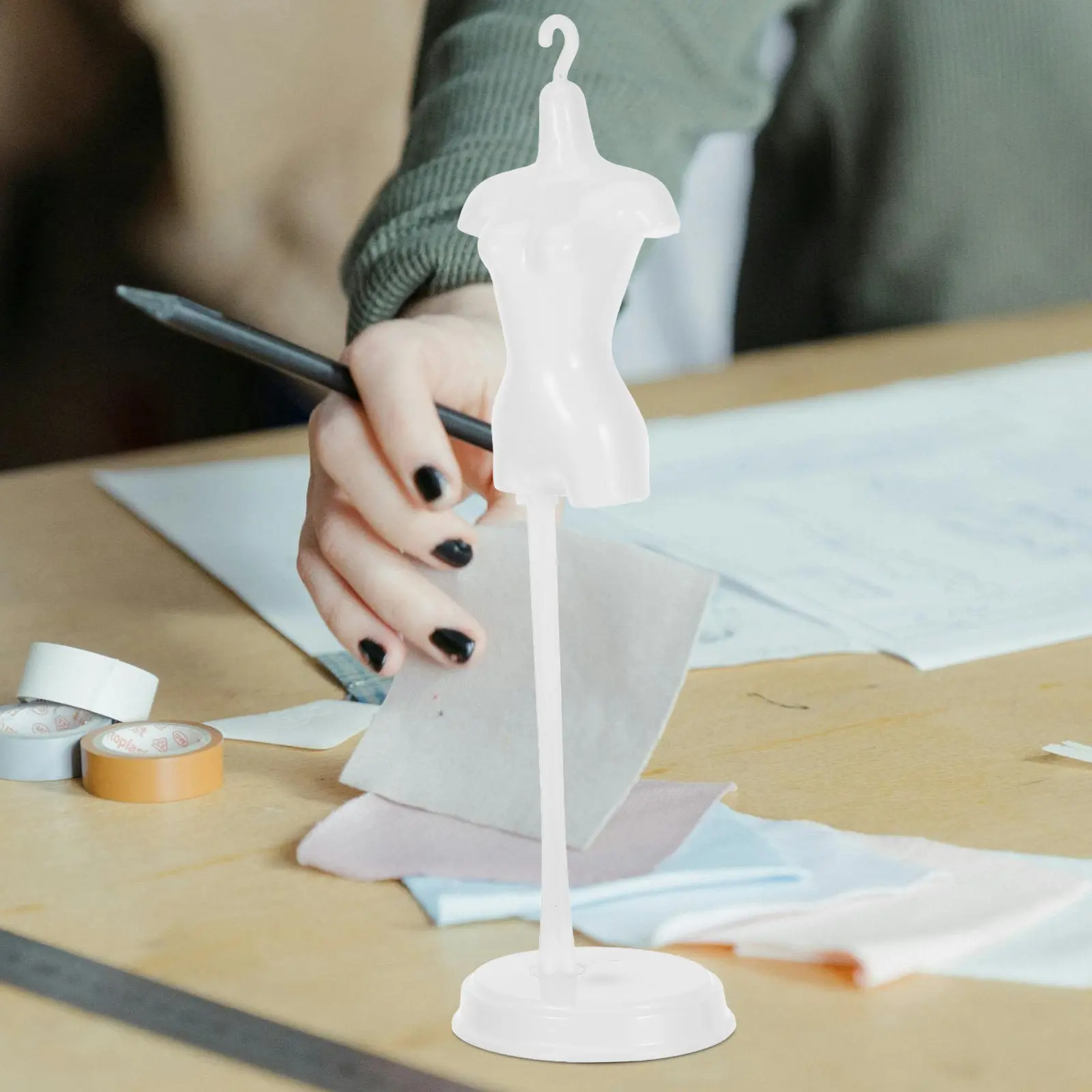 Mini Mannequin Body Dress Form Gown Display Hanger Stand Racks Support for Pretend Play High Fidelity Lifelike Presentation