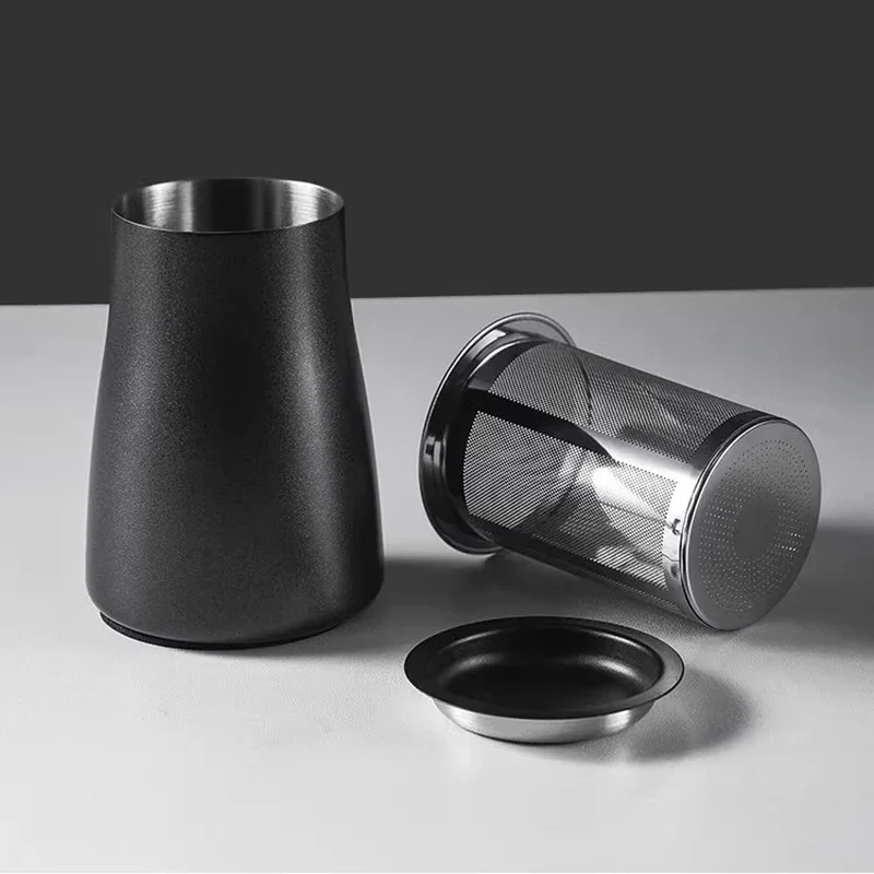 3 in 1 Coffee Powder Filter Powder Cup Stainless Steel Coffee Powder Sifter with Lid Bean Grinder Cup Coffee Brewing Tool