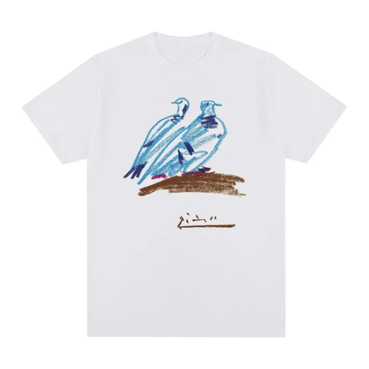男性と女性のためのヴィンテージTシャツ,綿のトップス,クラシックなピカソTシャツ