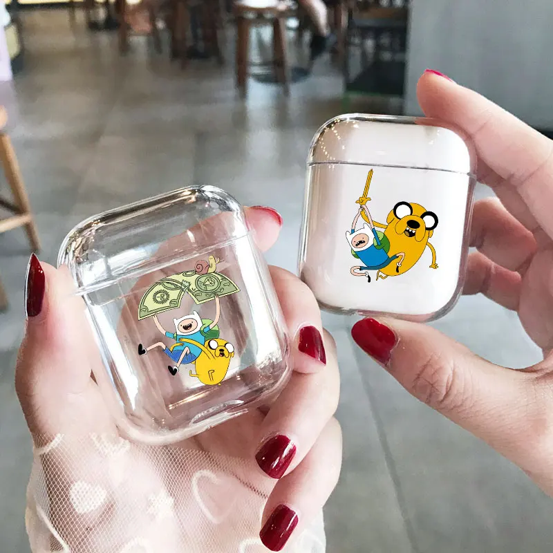 Hot cute Cartoon Anime Adventure Time Soft silicone TPU Case For AirPods Pro2 1 2 3 Clear Wireless Bluetooth Earphone Box Cover