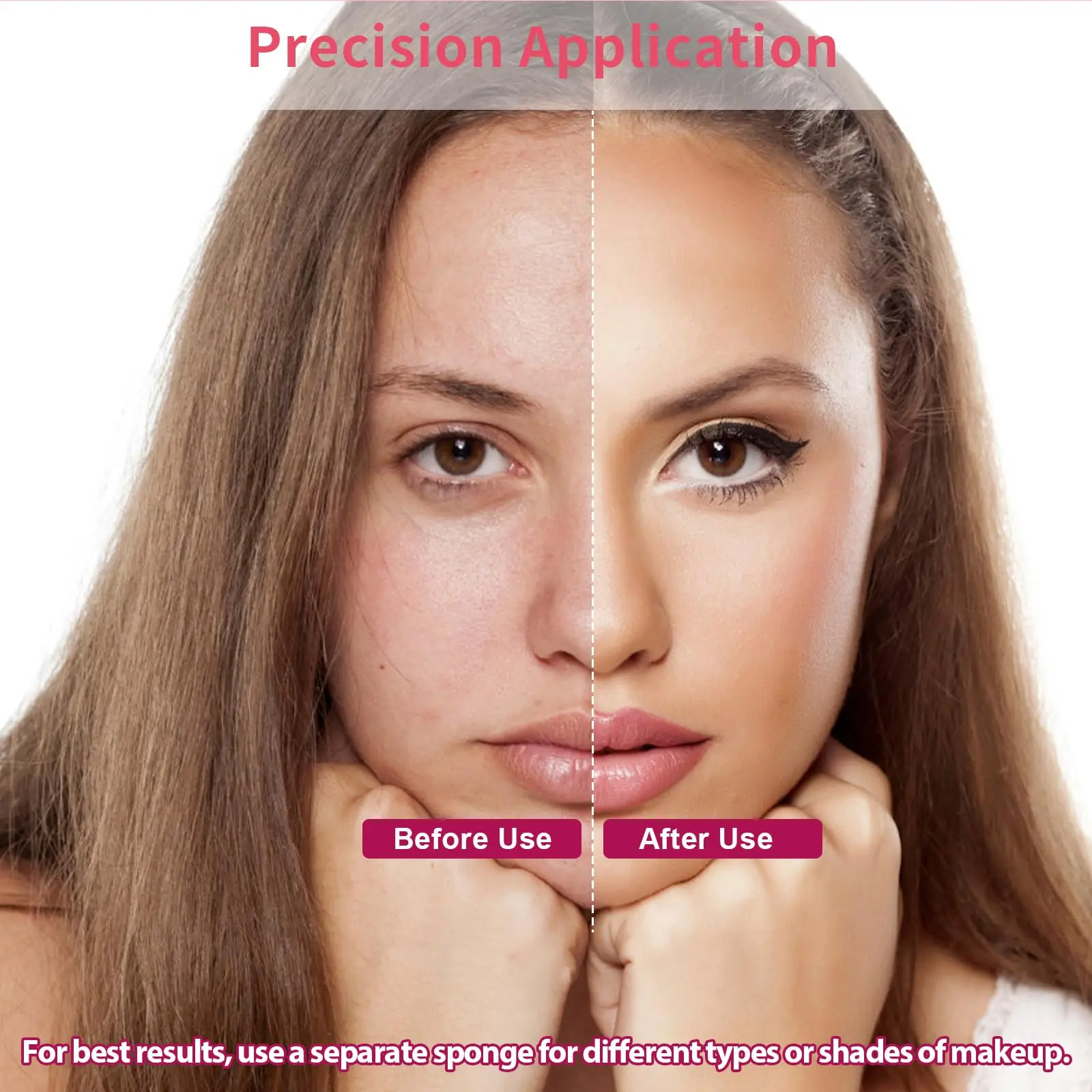 108개 재사용 가능한 비건 메이크업 스펀지 |   완벽한 블렌딩을 위한 트라이앵글 블렌더 및 여행용 파우치 2개