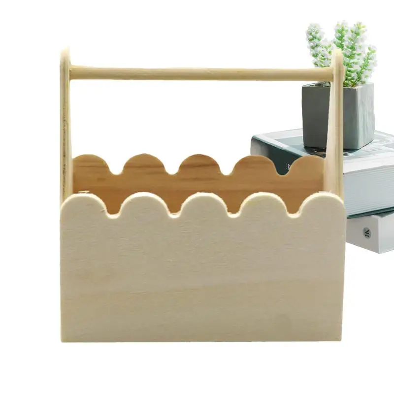 

Wooden Crafts For Painting Creative Wood Painting Craft Hand Basket Kid DIY Toy For Kids Boys Girls Teens For Wedding Party