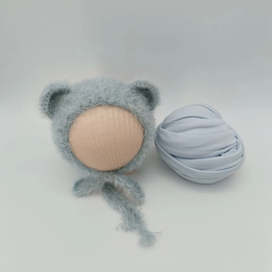 unelmista totta Free Shipping 2pieces Newborn Photo Wrap Bonnet  Set Newborn Photography Props  Baby Accessories