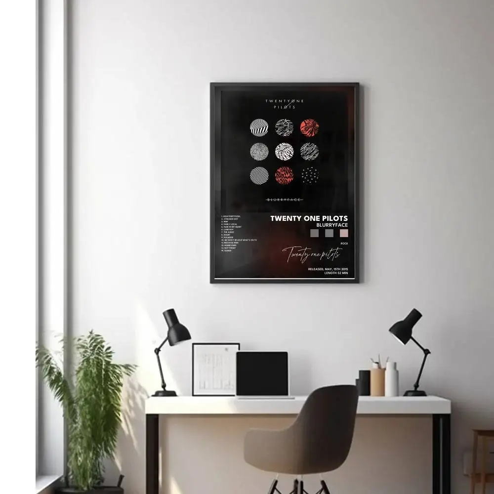 T-Twenty One P-Pilots ملصق ألبوم الموسيقى قماش طباعة جدار الفن ديكور غرفة جدار الفن طباعة ديكور المنزل 50X70 غرفة #3