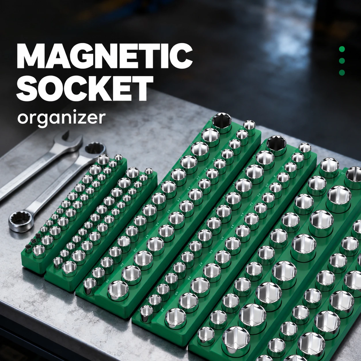 Strong Magnetic Tool Organizer Hex Socket Storage Rack 1/4 3/8 1/2 Inch Drive Screwdriver Bit Holder Plastic Storage Tray