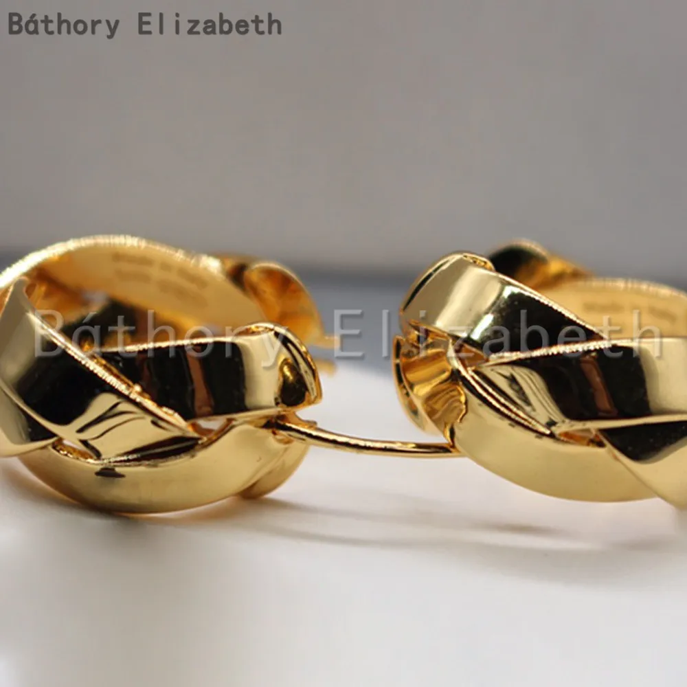 

Báthory Elizabeth 2024 Famous Designer Brand 18K Gold Circular Small Earrings Luxury Pendientes Women Fashion Vintage Jewelry